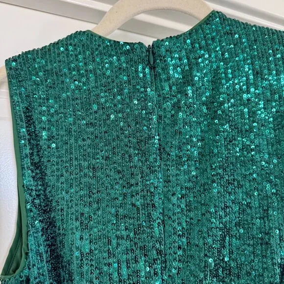 Revolve NBD Elektra Gown Party Dress Emerald Green Kelly sequins maxi sz small - Picture 11 of 16